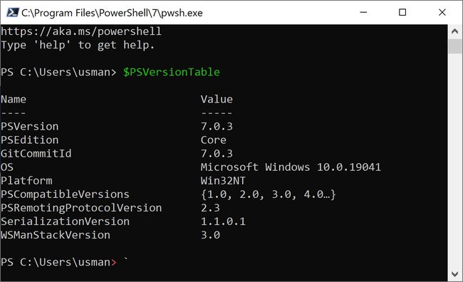 PowerShell Core