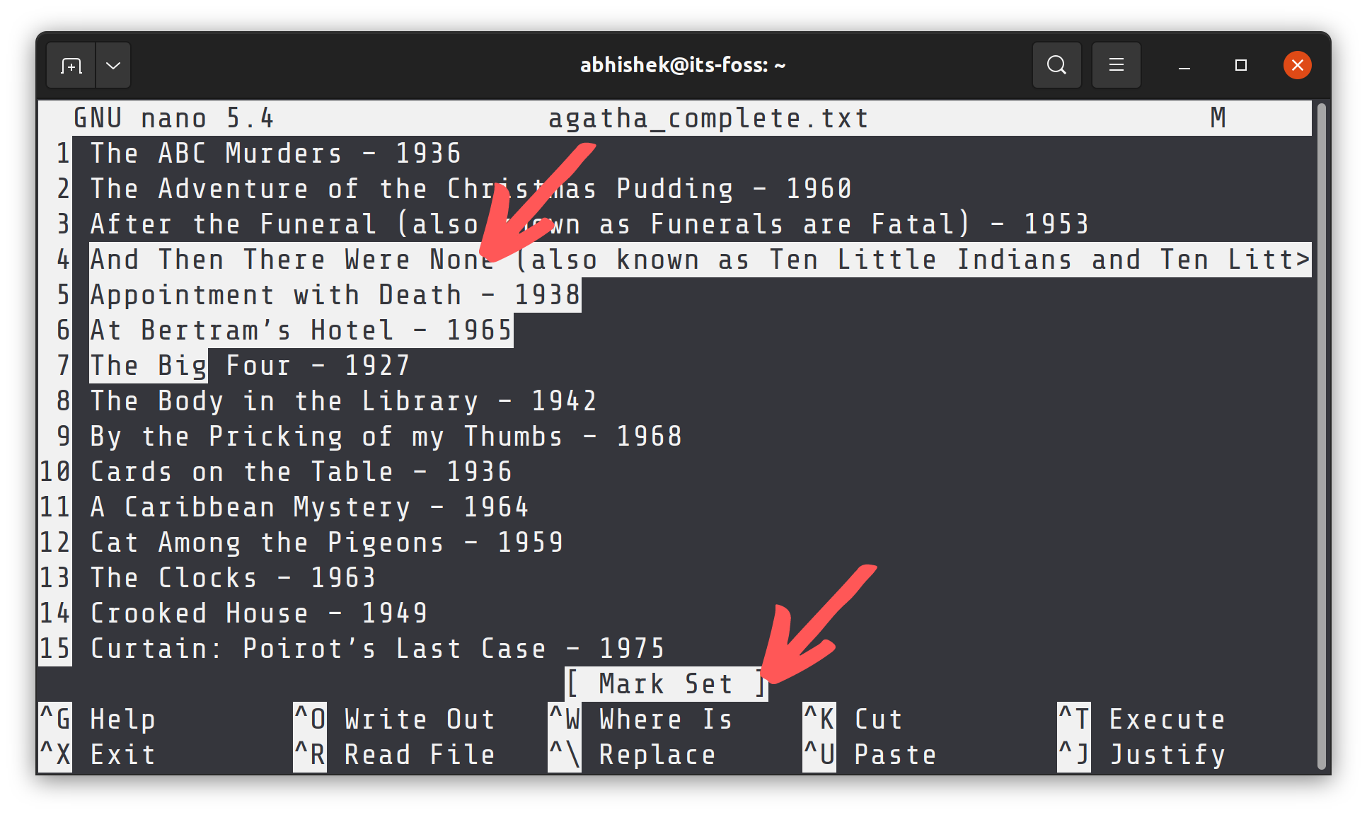 Cut, copy and paste in Nano editor