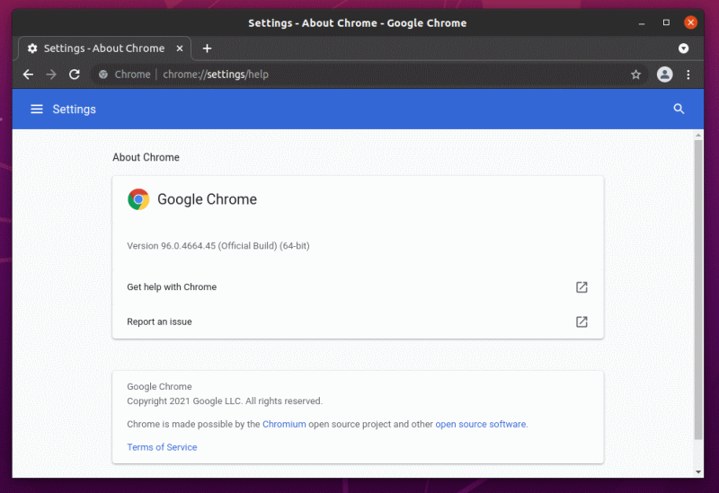 google chrome version