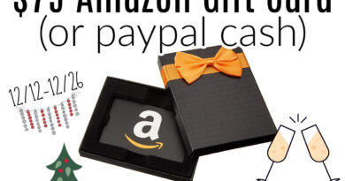 December $75 Amazon or PayPal Gift Card Giveaway