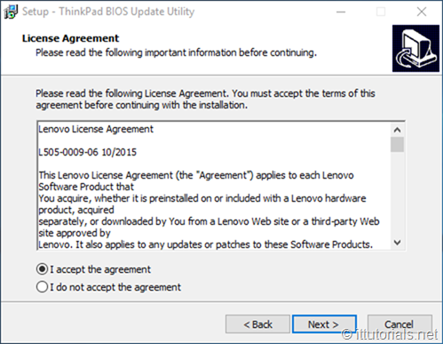 acept the agreement Lenovo update utility