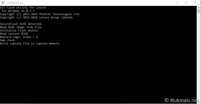 command prompt -- installation will continue at reboot