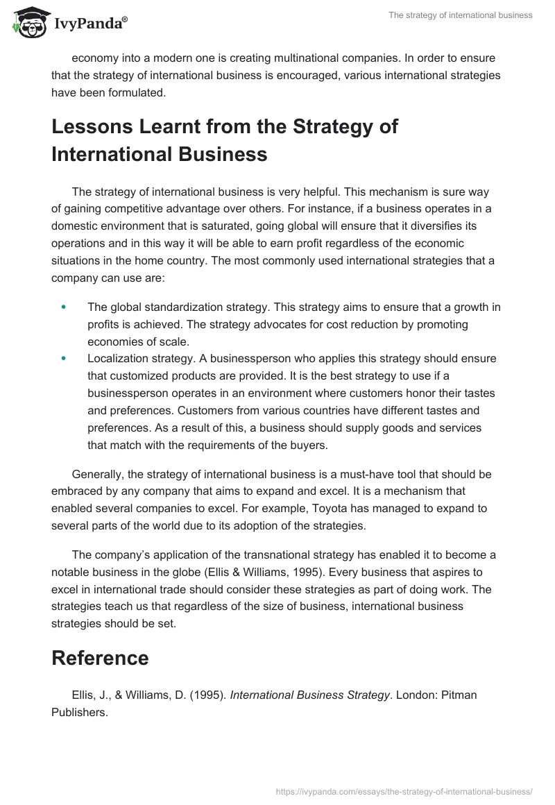 The strategy of international business. Page 2