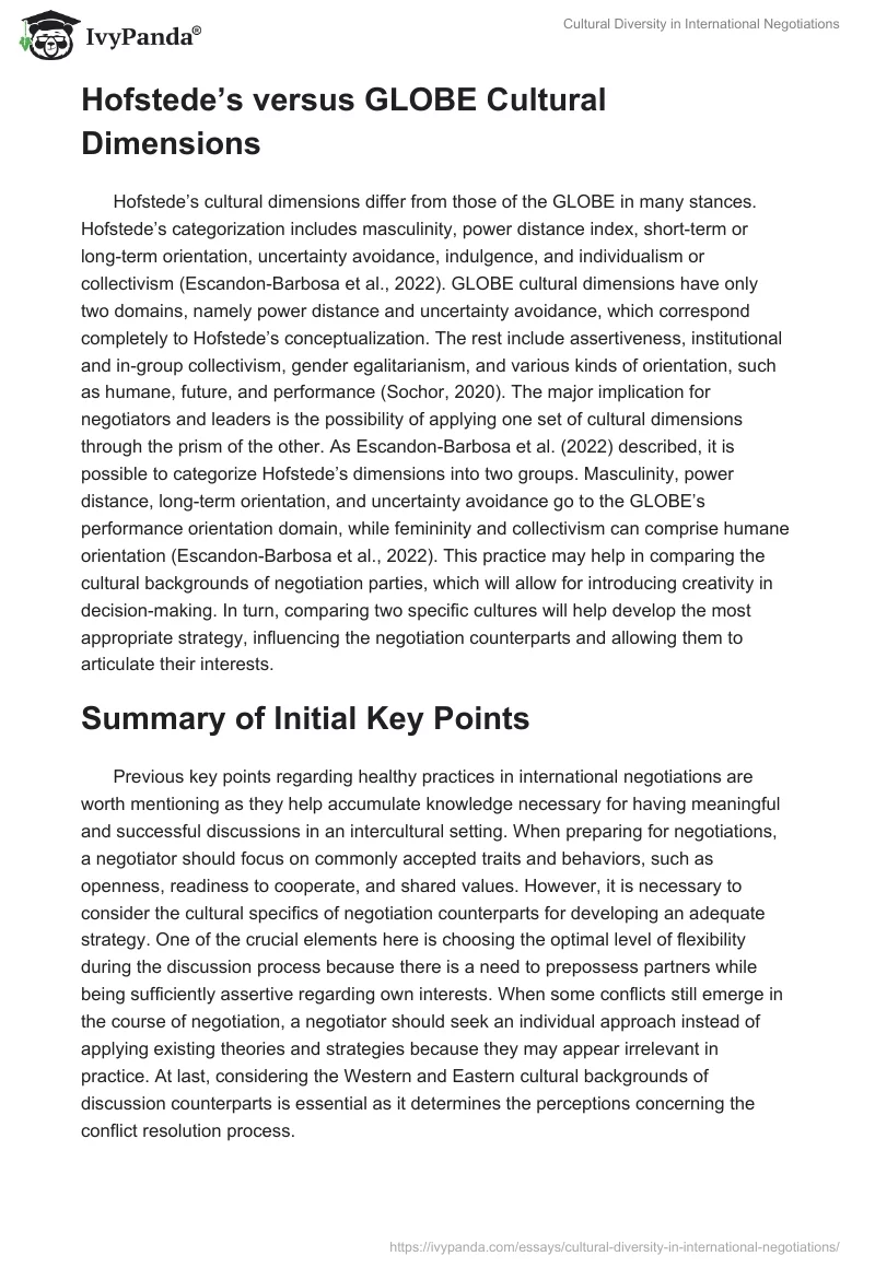 Cultural Diversity in International Negotiations. Page 2