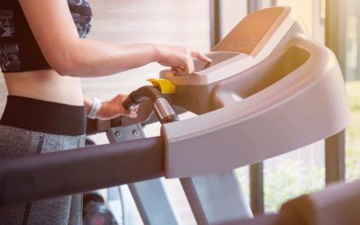 A woman using the best small treadmill for home use