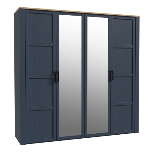 Boho-Mirrored-Door-Wardrobe-Navy.jpg IW Furniture | Free Delivery