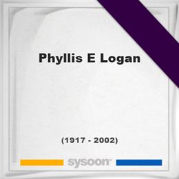 Phyllis E Logan (1917-2002) *84, Grave #76562480 - Sysoon