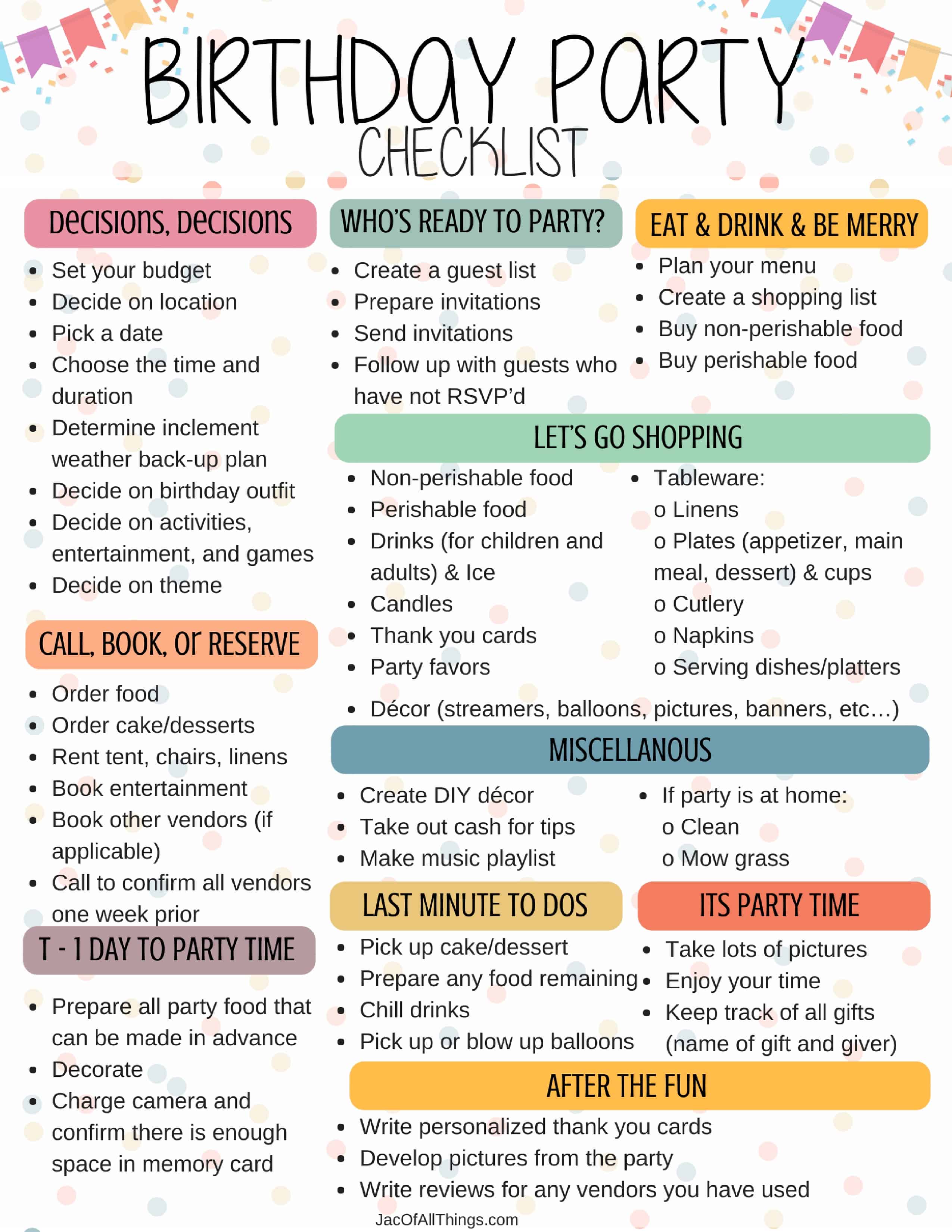 The Ultimate First Birthday Party Checklist: Everything You Need for a ...