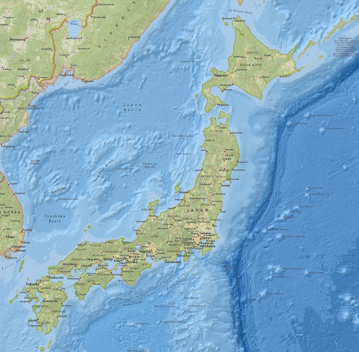 Physical Map Of Japan