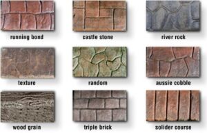 summary of slanted curbing patterns offered by JB's Custom Curbing