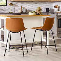 2-pc. Counter Height Upholstered Bar Stool, One Size, Brown