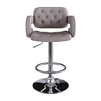 Corliving 2-pc. Upholstered Tufted Swivel Bar Stool, One Size, Gray