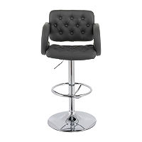 Corliving 2-pc. Upholstered Tufted Swivel Bar Stool, One Size, Gray