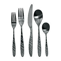 Megachef La Vague 20-pc. 18/10 Stainless Steel Flatware Set, One Size, Black