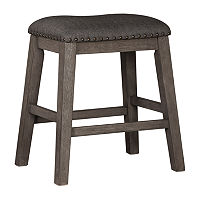 Signature Design by Ashley Caitir Set of 2 Counter Height Upholstered Stools, One Size, Gray