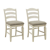 Signature Design by Ashley Realyn Dining Collection 2-pc. Counter Height Upholstered Bar Stool, One Size, White