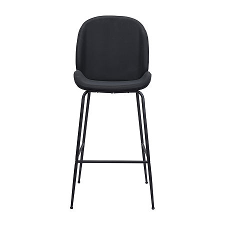 Miles Upholstered Bar Stool, One Size , Black