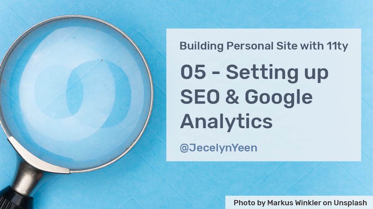 Setting up SEO and Google Analytics