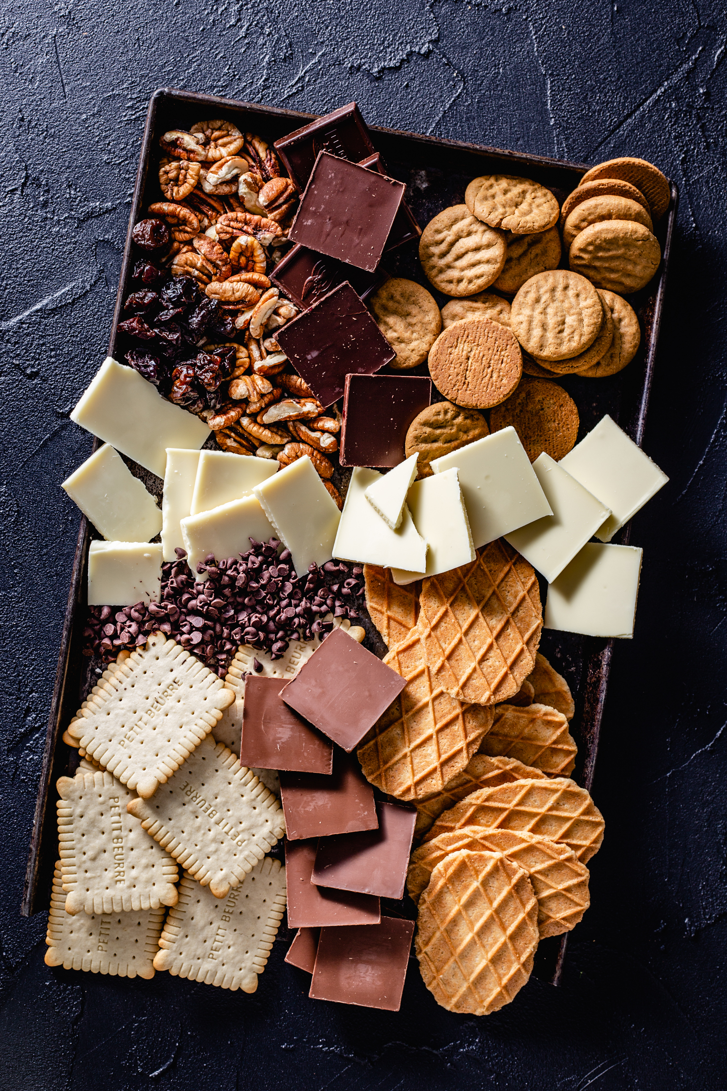 platter of cookies and chocolate