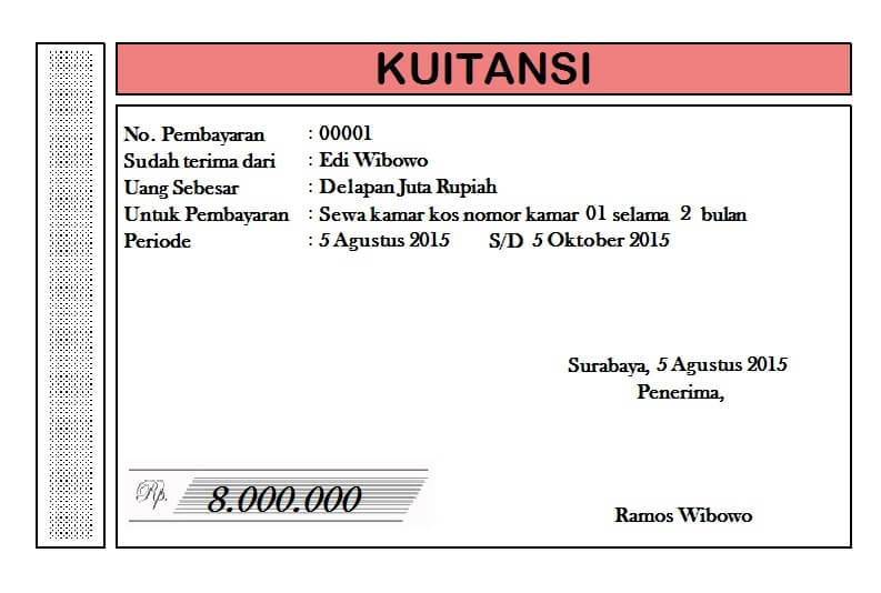 Contoh Kwitansi Pembayaran Sewa Rumah yang Mudah Dibuat