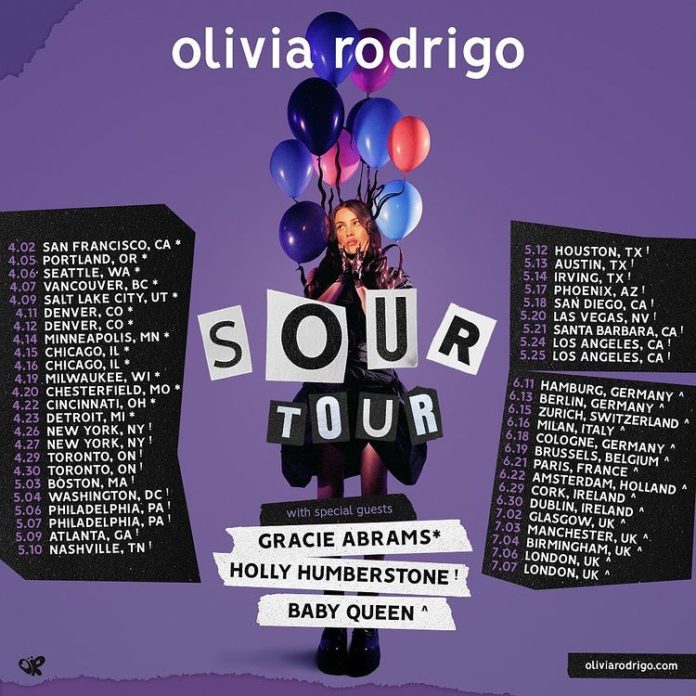 Olivia Rodrigo da comienzo al 'SOUR TOUR' vídeos y SPOILERS