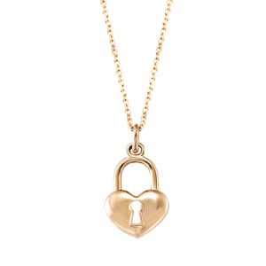 Gold Heart Lock Charm