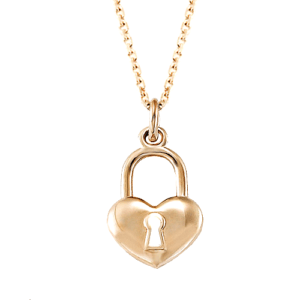 Gold Heart Lock Charm