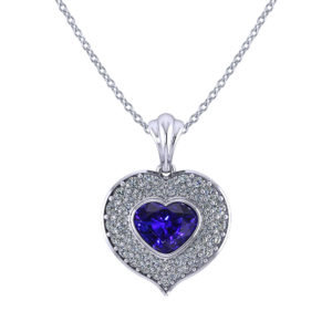 Heart Shaped Sapphire Necklace