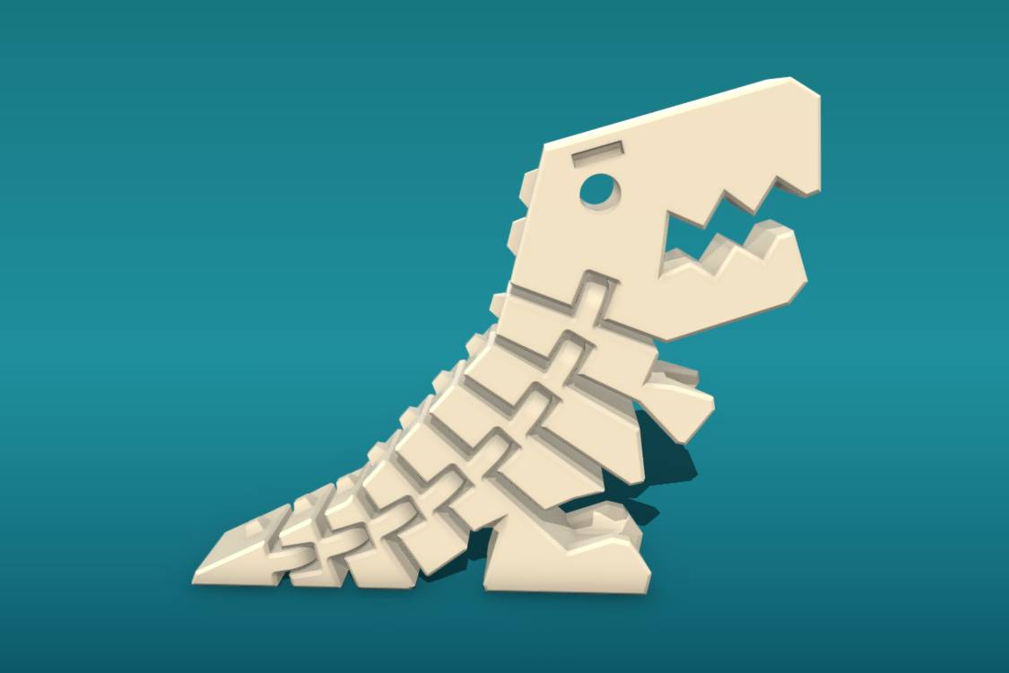 Flexible Dinosaur 3D Print - 3DPEA