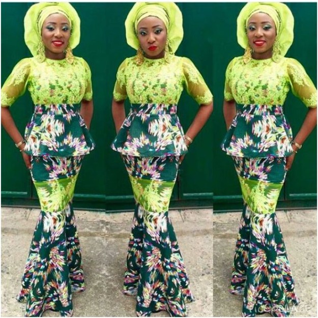 ankara mixed with lace styles