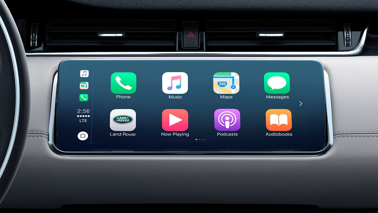 Range Rover Evoque's InControl Apple Car Play screen.