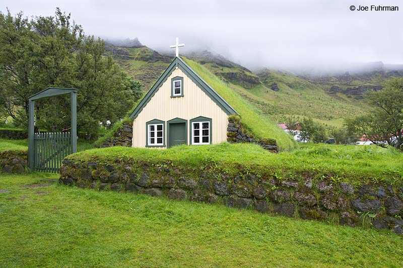 Church with sod roof Hof, Iceland   July 2013