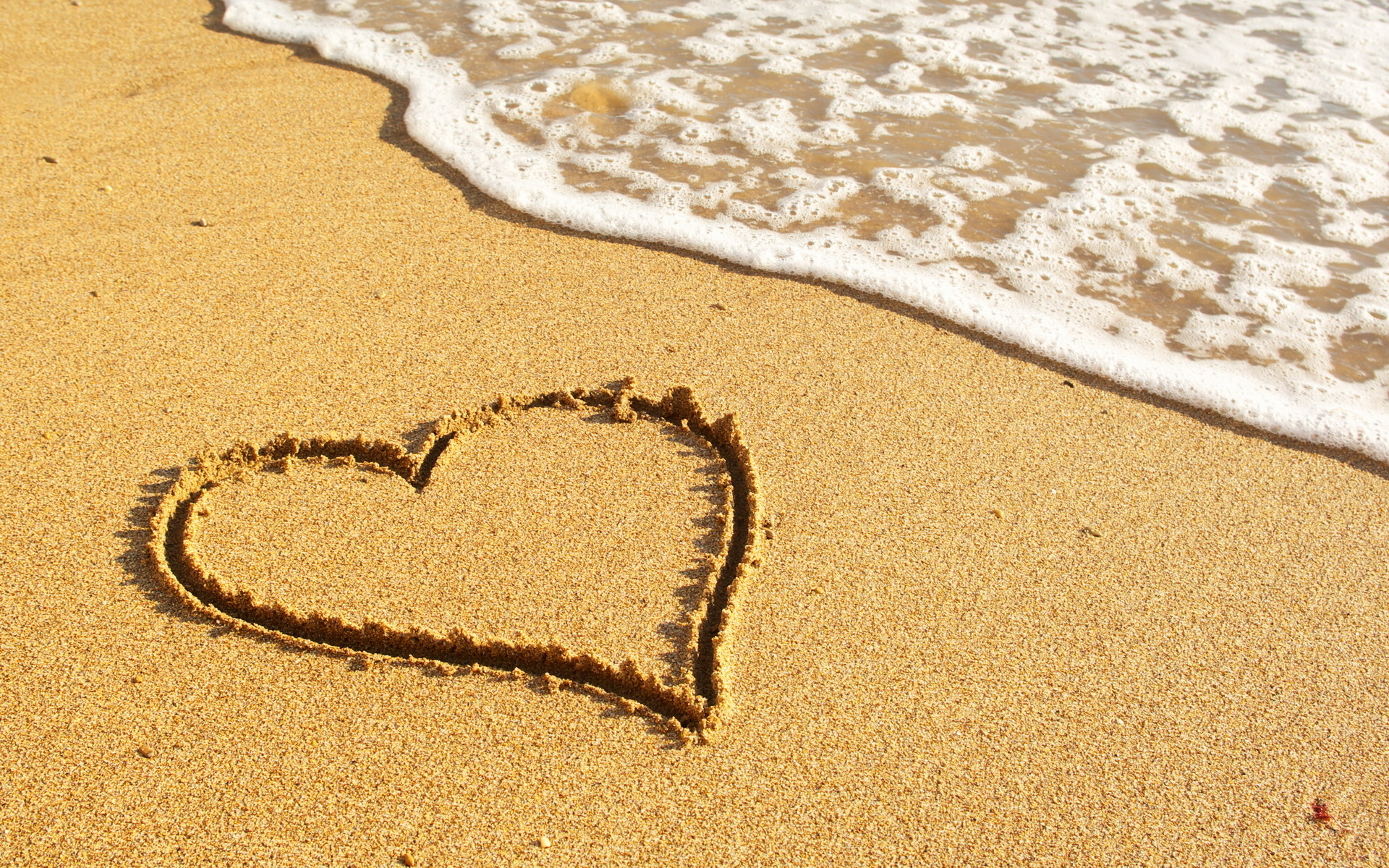 Beach Sand Heart HD Wallpaper, Background Images