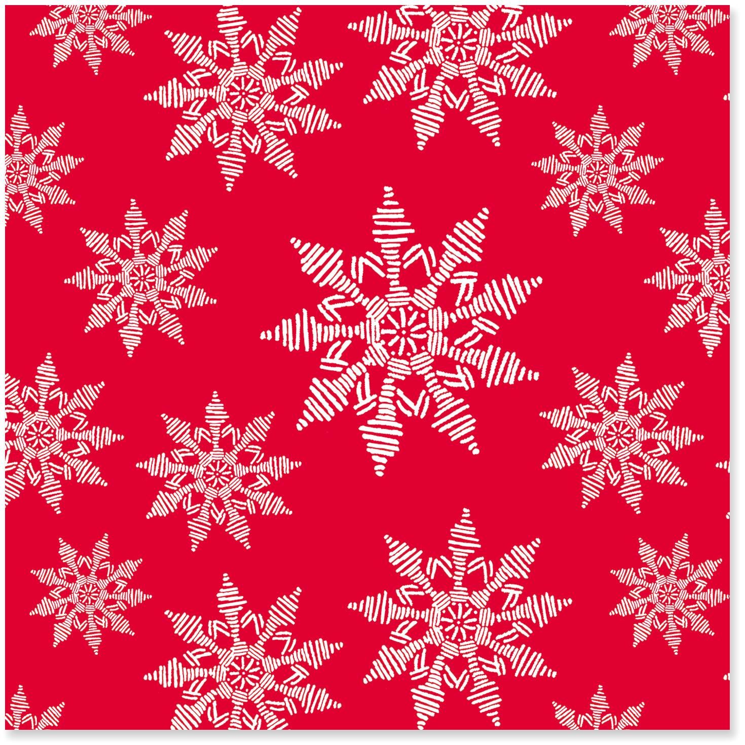 Snowflakes on Red Christmas Wrapping Paper Roll, 45 sq. ft ...