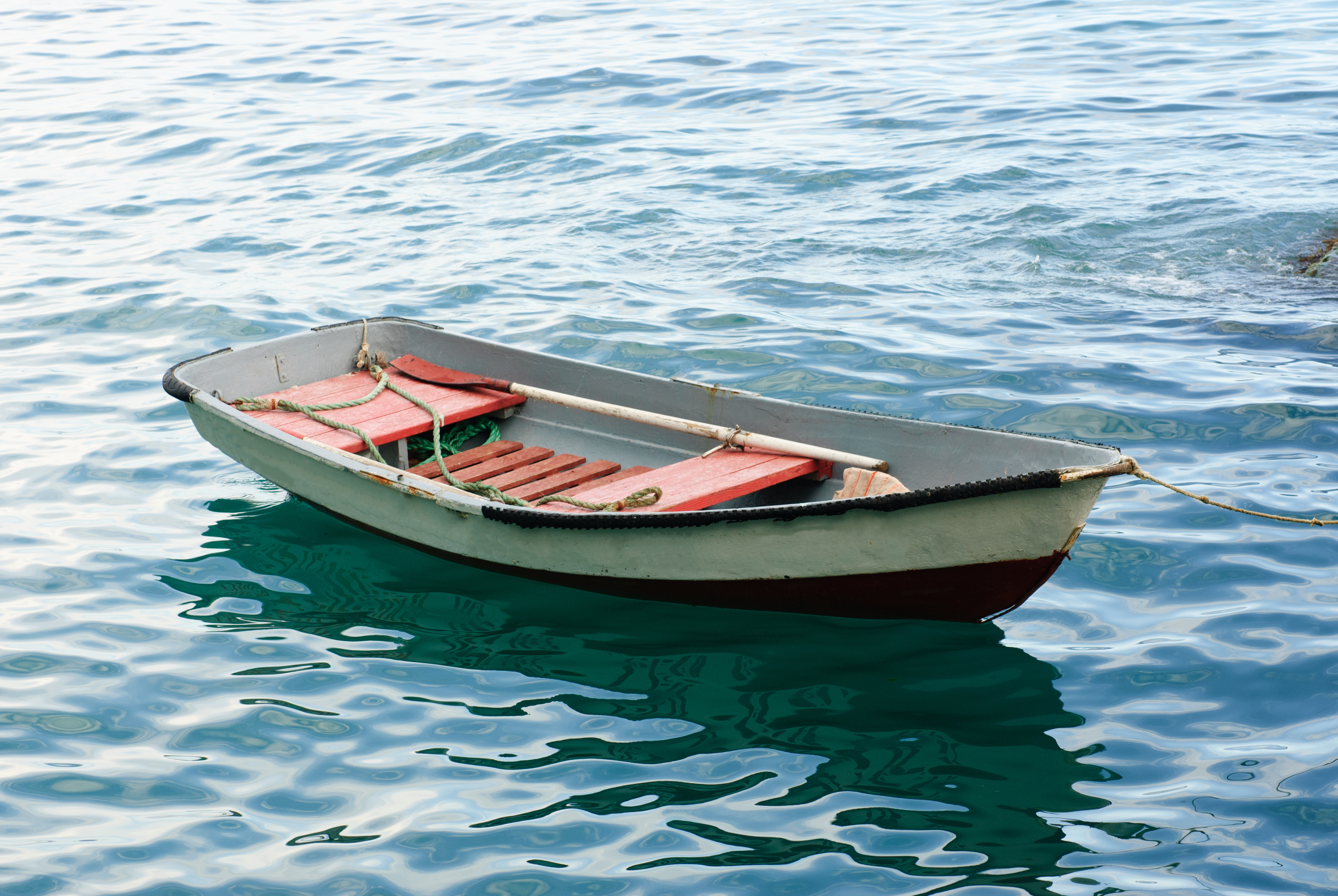 Weatherby Consulting | Lifeboat with paddle. Old wooden boat