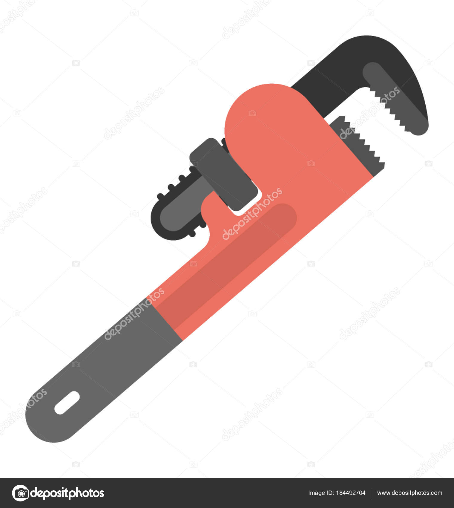 Adjustable Pipe Wrench Plumbing Tool — Stock Vector © creativestall ...