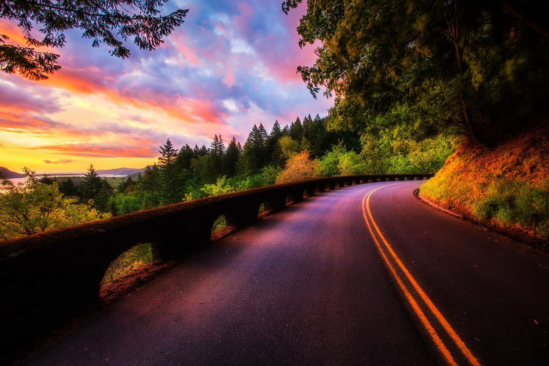 Road along the sunset / 1920 x 1280 / Sunriseandsunset / Photography ...