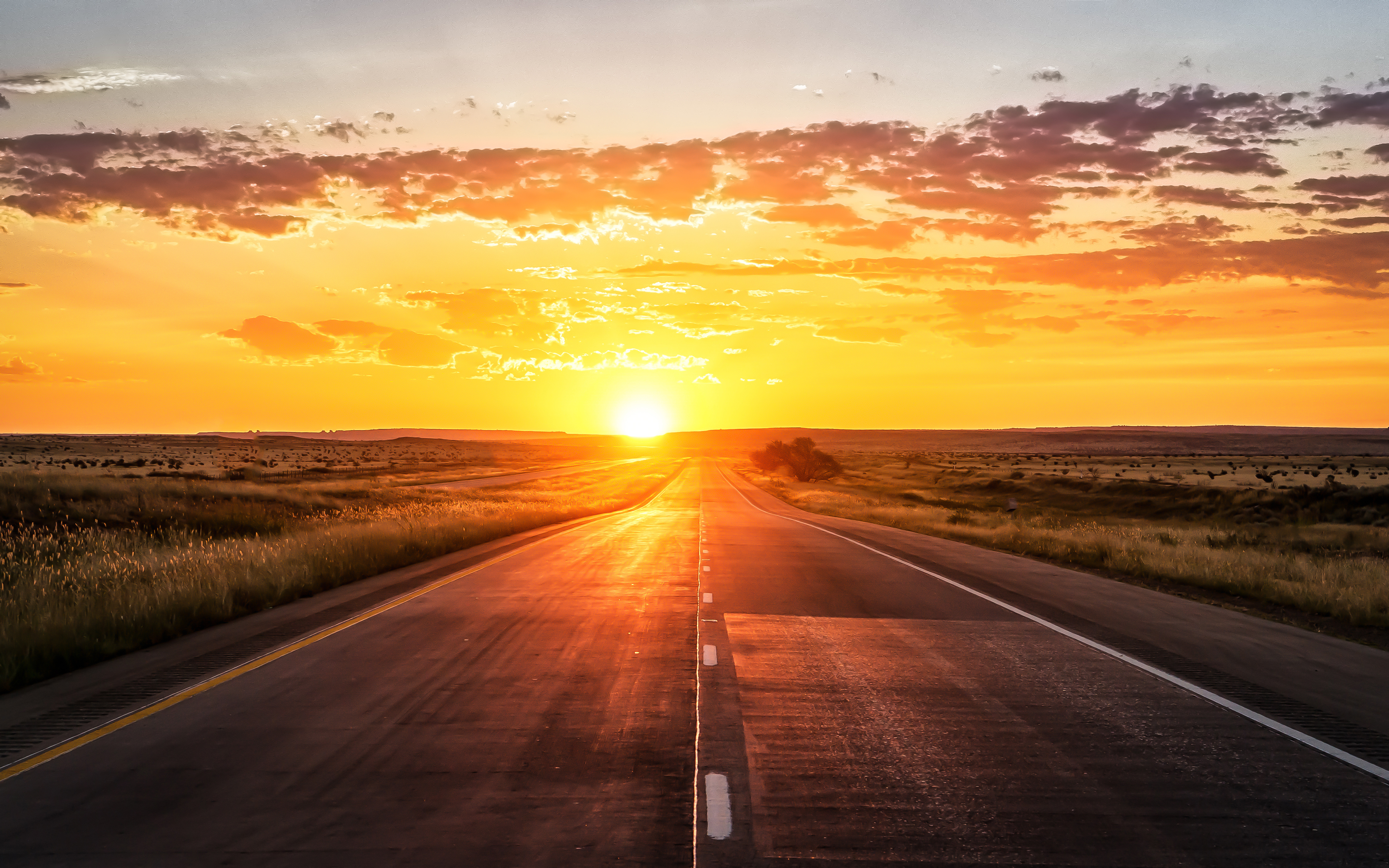 Wallpaper Sunset, Highway, 4K, World, #5557