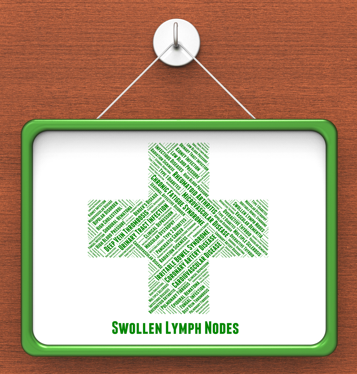 Swollen lymph nodes shows ill health and affliction photo