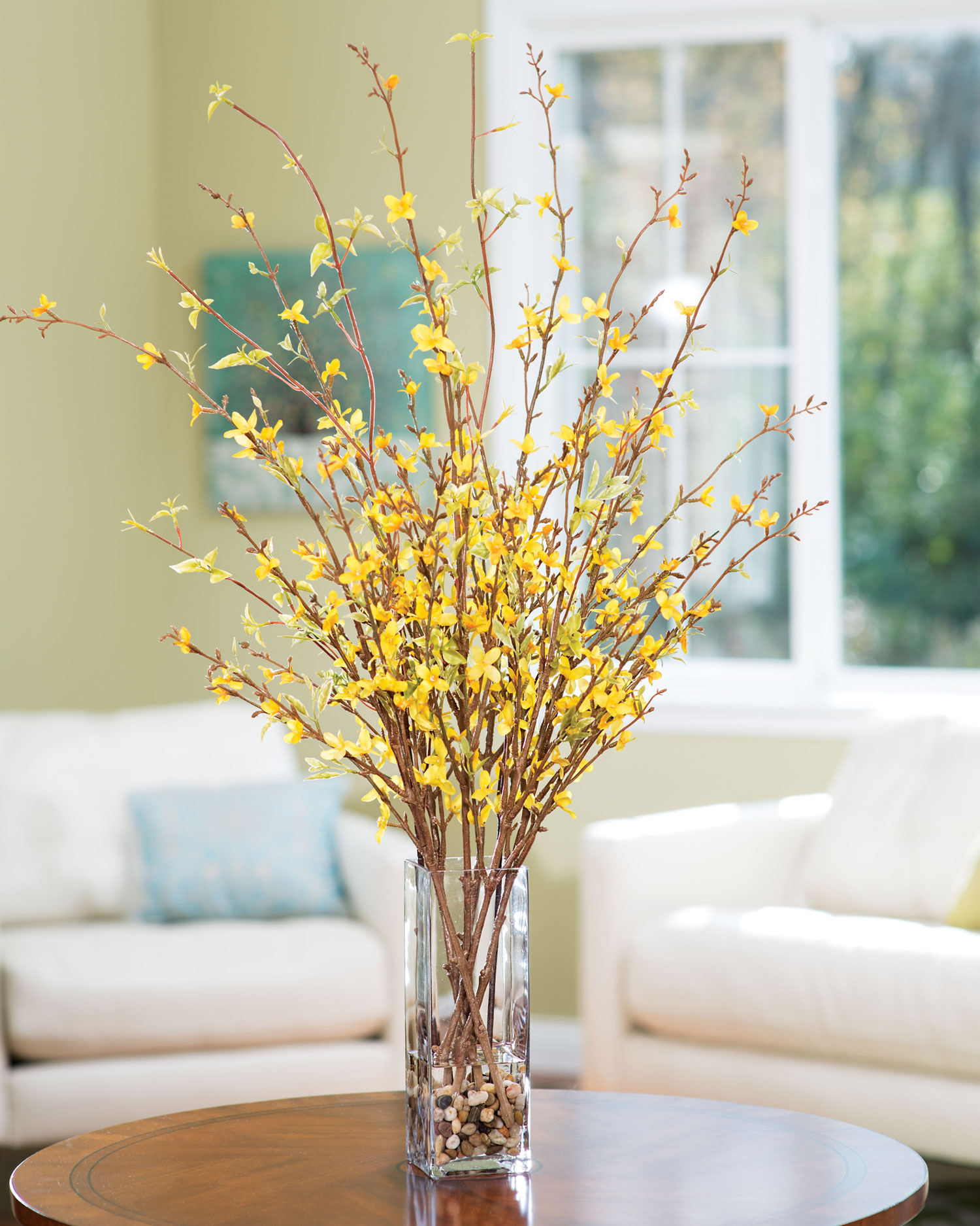 Embrace Spring with Forsythia Silk Flower Arrangement at Petals