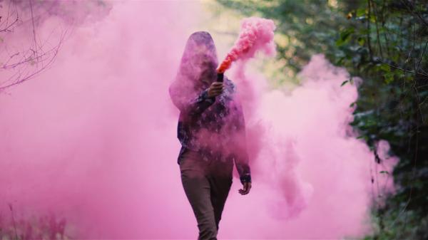 Pink smoke