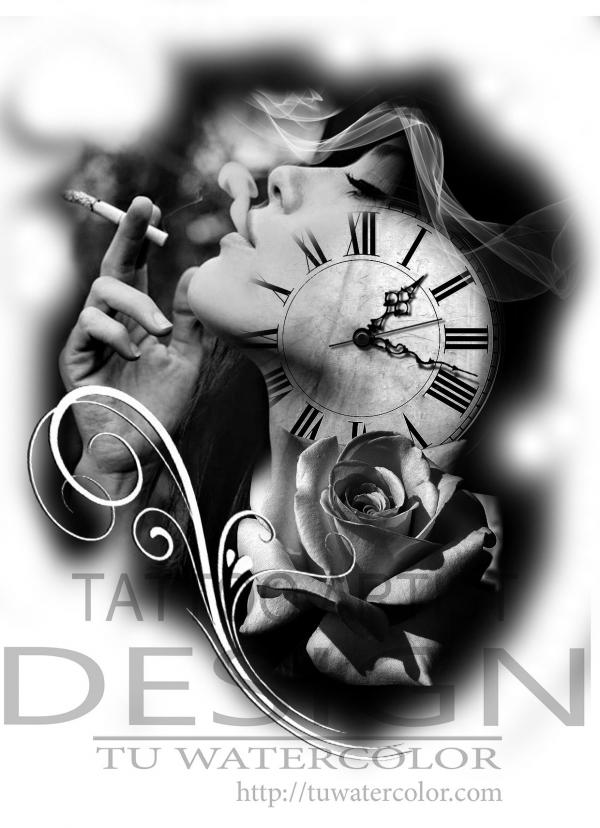 Clock Tattoo Design