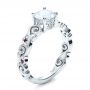 18k White Gold Custom Organic Engagement Ring - Three-Quarter View -  1466 - Thumbnail