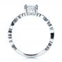 18k White Gold Custom Organic Engagement Ring - Front View -  1466 - Thumbnail