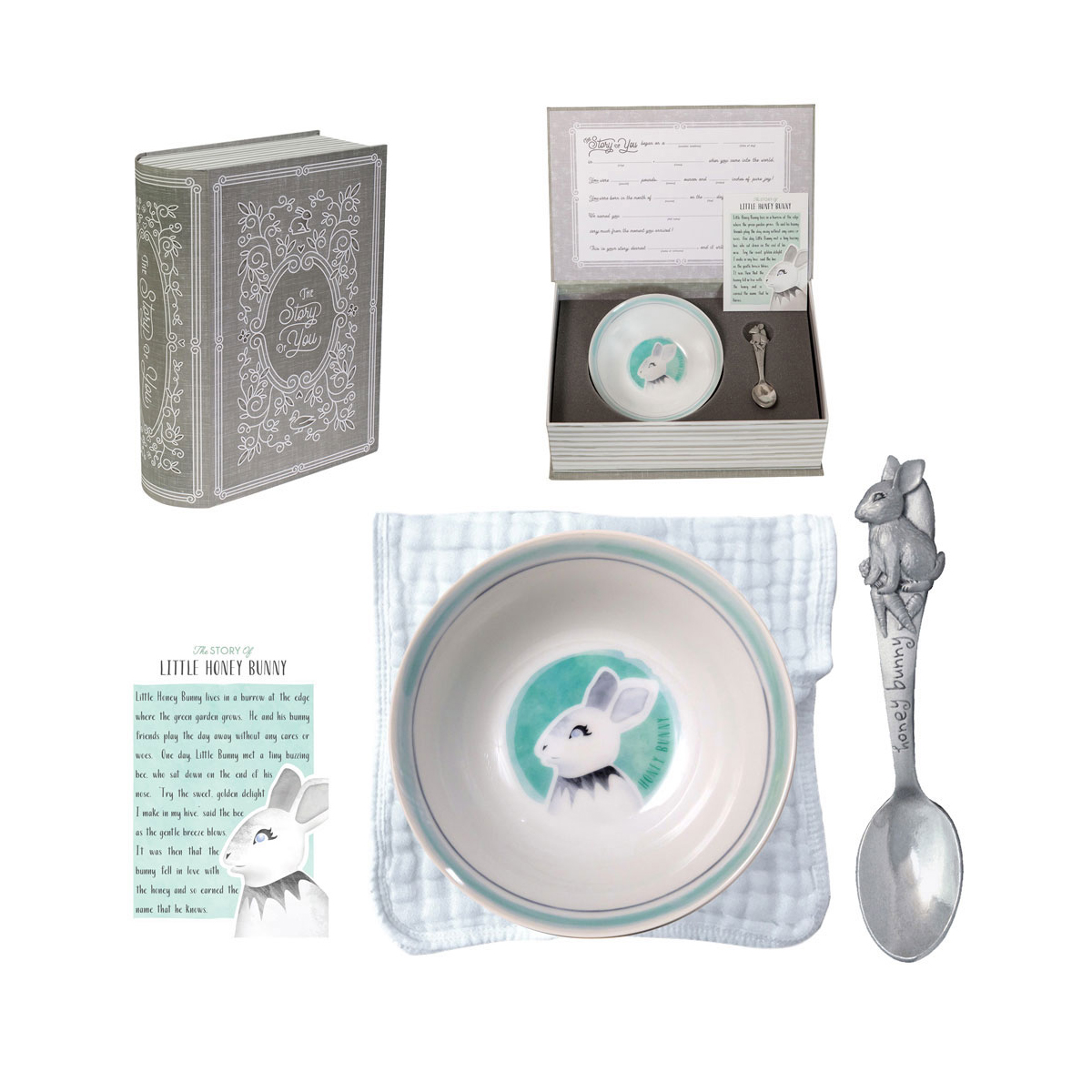 Salisbury Pewter - Bunny Bowl and Spoon Set