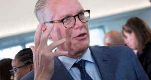 Delta Air Lines CEO Ed Bastian talks at the new Terminal C at LaGuardia Airport on Oct. 29, 2019 in New York. (AP Photo/Mark Lennihan, File)