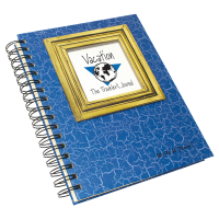 Vacation Journal Blue with Brown Frame Slanted