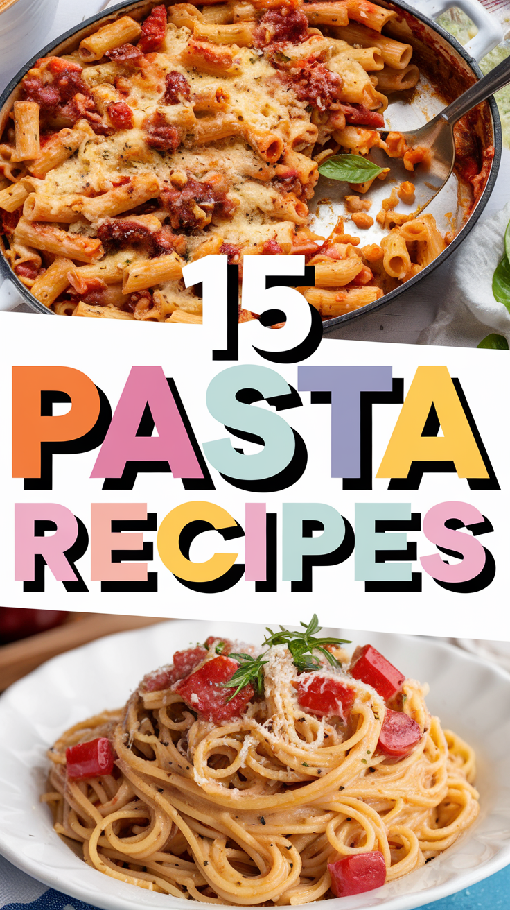 15 Pasta Recipes That’ll Make Dinner the Best Part of Your Day 🍝✨ Whether you’re a sauce lover, a cheese enthusiast, or all about fresh veggies, this list has something for you. These easy recipes are perfect for busy nights, lazy weekends, or impressing your favorite people around the table.