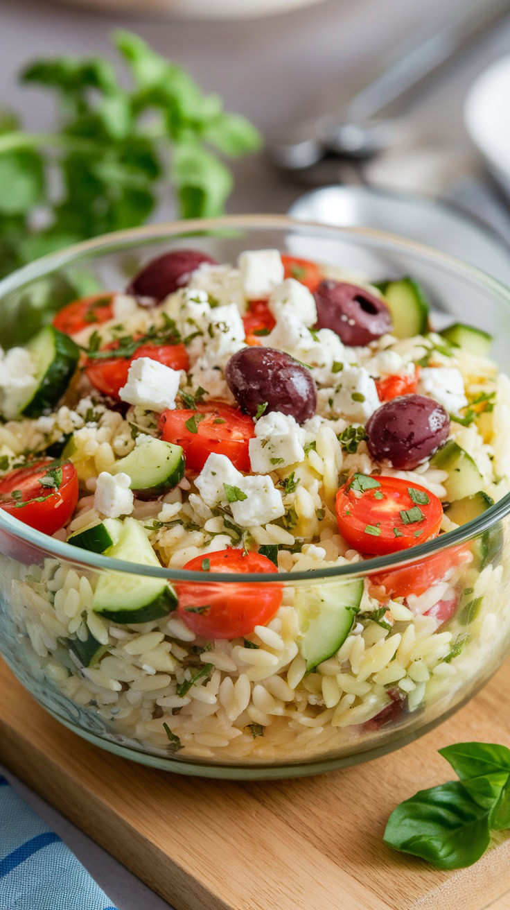 This Greek Orzo Salad is a colorful and refreshing dish that’s perfect for any occasion. With juicy tomatoes, crisp cucumbers, and creamy feta, it’s a delightful mix of flavors. Toss it together for a quick meal or a side that everyone will love!