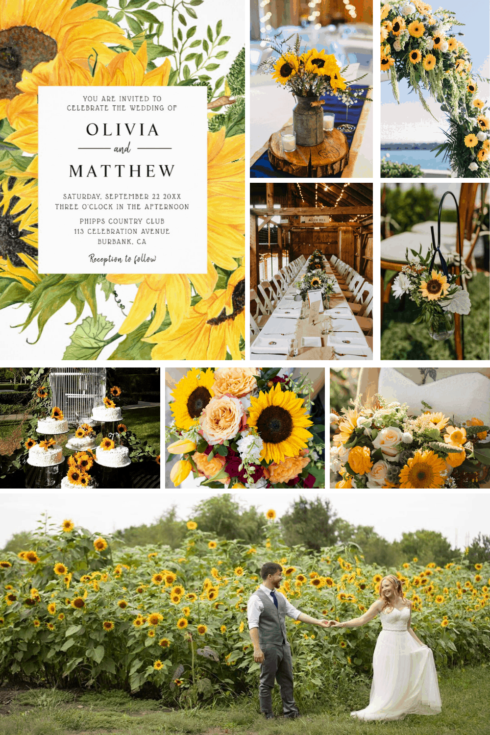 You can't fail to be inspired by all these gorgeous sunflower wedding ideas